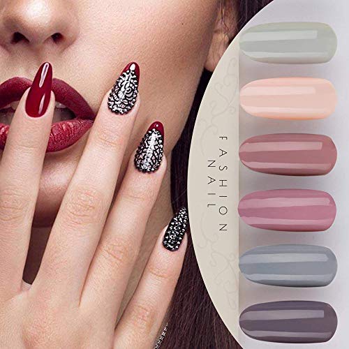 Vishine Gel Nail Polish Starter Kit - 48W LED Lamp 6 Color & Base Top Coat Set, Manicure Tools Popular Nail Art Designs #06 - Image 2