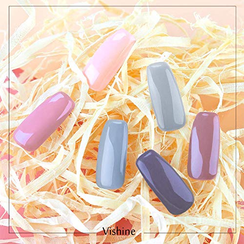 Vishine Gel Nail Polish Starter Kit - 48W LED Lamp 6 Color & Base Top Coat Set, Manicure Tools Popular Nail Art Designs #06 - Image 8