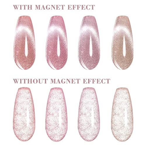 Vishine Glitter Galaxy Cat Eye Gel Nail Polish 4 Colors Set with Magnet for Holographic Cat Eye, Salon Gel Manicure and Nail Art DIY at Home 8ml - Image 6