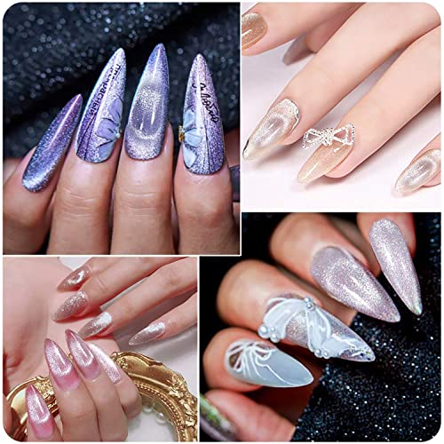 Vishine Glitter Galaxy Cat Eye Gel Nail Polish 4 Colors Set with Magnet for Holographic Cat Eye, Salon Gel Manicure and Nail Art DIY at Home 8ml - Image 5
