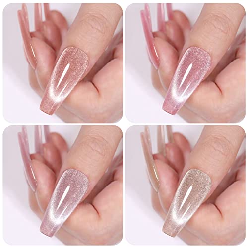 Vishine Glitter Galaxy Cat Eye Gel Nail Polish 4 Colors Set with Magnet for Holographic Cat Eye, Salon Gel Manicure and Nail Art DIY at Home 8ml - Image 3
