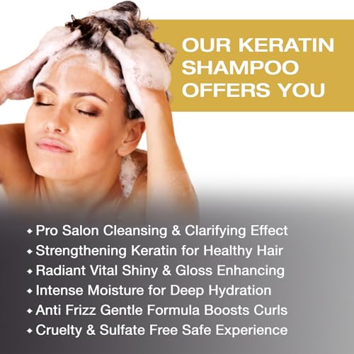 Vitamins Keratin Hair Care Kit 3 Piece Set for Thick Coarse Hair 12 oz - Image 7