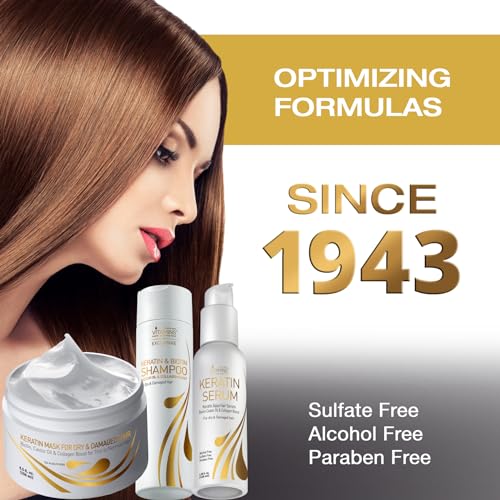 Vitamins Keratin Shampoo Serum and Hair Mask Kit - Protein Shampoo Serum and Deep Conditioner Hair Mask Set for Thin Fine Hair - Ultra Boost for Dry Damaged Color Treated Hair - Image 5