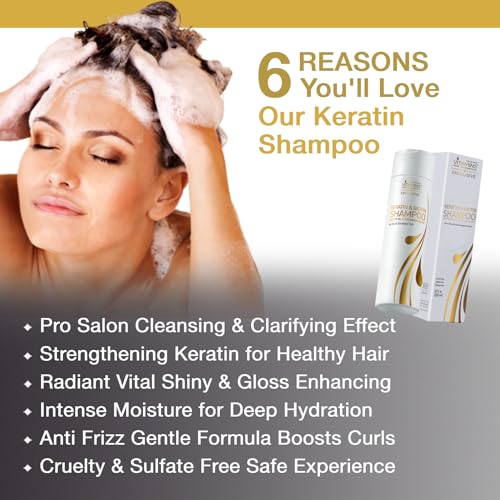 Vitamins Keratin Shampoo Serum and Hair Mask Kit - Protein Shampoo Serum and Deep Conditioner Hair Mask Set for Thin Fine Hair - Ultra Boost for Dry Damaged Color Treated Hair - Image 4