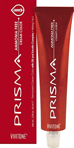 Vivitone PRISMA Cream Hair Color - NO AMMONIA - #4 Medium Brown 2.09 oz. - 100% Grey Coverage, Long Lasting Shine, Made in Italy.