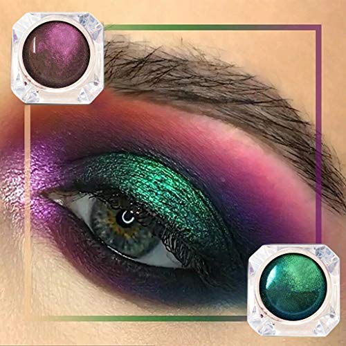 vmree Chameleon Eyeshadow, Monochrome Polarized Glitter Eyeshadows Powder Metallic Shimmer Change Color Eye Shadow Single Color Eyes Makeup Nail Art Cosmetic (4pcs, 4 colors) - Image 4