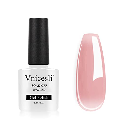 Vnicesli Sheer Purple Gel Nail Polish French Nail Art Manicure Nail Varnish Soak Off LED Nail Gel Natural Transparent Jelly Purple Gel Polish 10ml