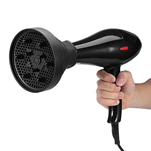 Volumizing Universal Hair Diffuser, Hair Dryer Diffuser Attachment for Curly and Wavy Hair, Foldable Hairdryer Hair Blower Diffuser Cover Styling Hairdressing Tool (Black)