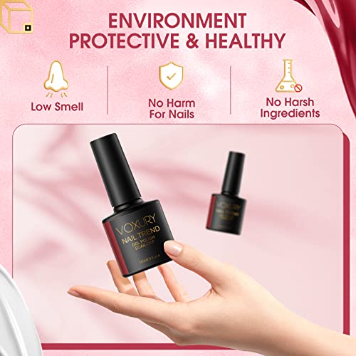 VOXURY 2-Piece Long-Lasting Gel Nail Polish Set, White and Red Colors, Home Use - Image 6