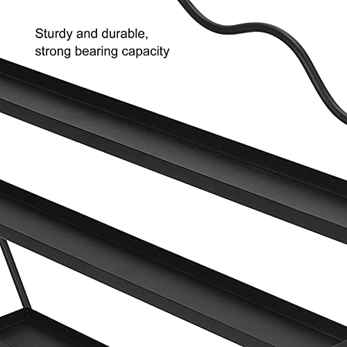 5-Tier Badminton Shape Wall Mount Nail Polish Rack, High Capacity Black Storage Shelf - Image 9