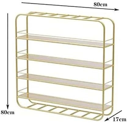 Gold Wall Mounted Nail Polish Rack Organizer 80x17x80cm for Home Spa - Image 3