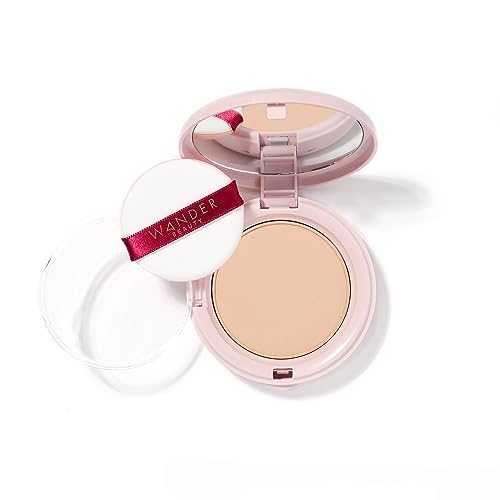 Wander Beauty Wanderlust Powder Foundation - Fair Light - Blurs & Evens Skin Tone - Perfects & Hydrates With Hyaluronic Acid, Aloe, Honeysuckle, & Vitamin E - Lightweight, Buildable Coverage - 0.31 oz