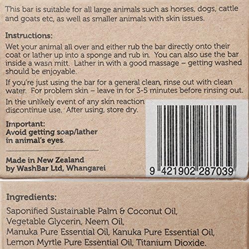 WashBar Natural Horse Shampoo Bar, for Horses and Large Dogs, Whitens Brightens All Colored Coats, Long-Lasting and Easier to Use Than Liquid Pet Shampoo with No Plastic Waste, 6.5oz - Image 7