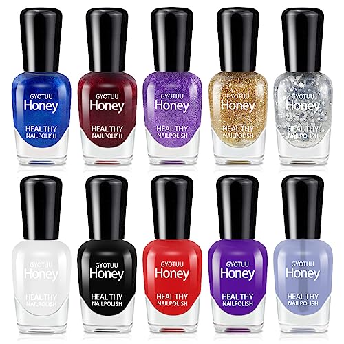 Water Based Nail Polish Set, Peel-Off Odorless Quick Dry Non Toxic Nail Polish, Nail Polish kit for Girls, Women and Teens(NO-1)