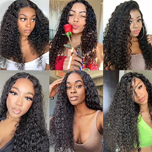 Water Wave 4 Bundles Human Hair 18 20 22 24 Inch 10A Brazilian Virgin Curly Human Hair Bundles Double Weft Deep Wave Bundles Natural Black Color Wet and Wavy Hair Extensions - Image 6