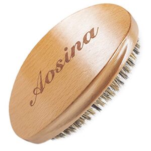 Wave Brush Medium Boar Bristles Hair brush-Designed for Thin and Normal Hair-Mens Curved Military Wave and Beard Brush-Great for 360 Waves