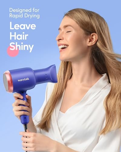 Wavytalk Professional 1875 Watt Hair Dryer Blow Dryer with Diffuser Nozzle Comb and Concentrator Negative Ions Fast Drying Light and Quiet with Ceramic Technology for All Hair Types Sapphire Blue - Image 2