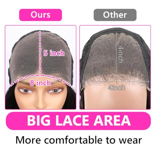 Wear and Go Glueless Wigs Human Hair Pre Plucked Pre Cut 8x5 HD Lace Front Wigs Human Hair 26inch Glueless Lace Frontal Human Hair Wigs for Black Women 180% Density - Image 5