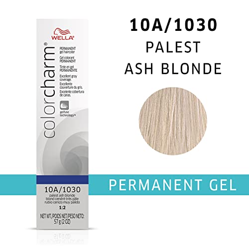 WELLA colorcharm 10A Palest Ash Blonde Permanent Gel Hair Color, 2 oz for Gray Coverage - Image 2