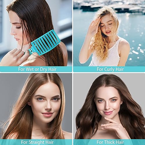 Wet Hair Brush Detangling Brush for Curly Hair, Hair Brushs for Women&kids, Detangler Brush for Wet or Dry Hair, Detangling Brush Painless and Less Demage 2 Pack (Colorful)… - Image 4