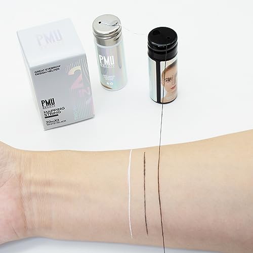 White Brow Mapping Threading String 2 x 100 Ft Bottles - 60 m Pre-Inked Eyebrow Mapping String Thread for Permanent Makeup, Microblading Supplies Marking Symmetrical Brows - Image 6