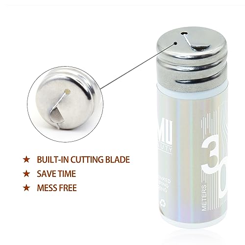 White Brow Mapping Threading String 2 x 100 Ft Bottles - 60 m Pre-Inked Eyebrow Mapping String Thread for Permanent Makeup, Microblading Supplies Marking Symmetrical Brows - Image 5