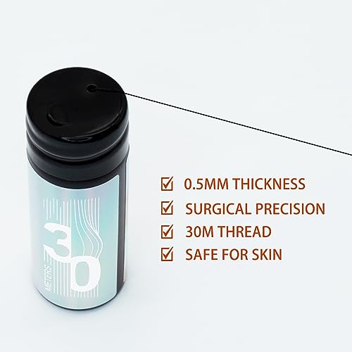 White Brow Mapping Threading String 2 x 100 Ft Bottles - 60 m Pre-Inked Eyebrow Mapping String Thread for Permanent Makeup, Microblading Supplies Marking Symmetrical Brows - Image 4