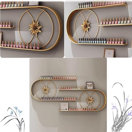 White Metal U-Shaped Wall Hanging Storage Rack for Nail Polish and Cosmetics - Image 6