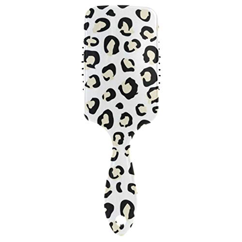 White Snow Leopard Print Seamless Pattern Massage Scalp Cushion Air Cushion Massage Comb, Sofe Curly Straight Hair Anti-Static Not Easy Knot Dry Wet Hair Tangled Hair Brush