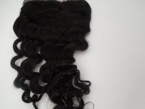 Wholesale High Quanlity Lace Closure 10" Malaysian Virgin Remy Hair Deep Wave 55 natural colour Can Be Dyed