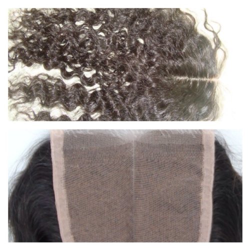 Wholesale Mid-Part Lace Front Top Closure 14" Malaysian Virgin Remy Hair Body Wave 55 Queen Hair colour #1b