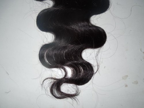 Wholesale Mid-Part Lace Front Top Closure 16" Cambodian Virgin Remy Hair Body Wave 55 Queen Hair colour #1b - Image 3