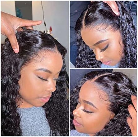 Wig Lace Frontal Wig Curly Lace Front Human Hair Wigs for Black Women Wet and Wavy Loose Deep Wave Frontal Wig Women Wigs (Size : 13x4 Lace Wig, Color : 26inches)