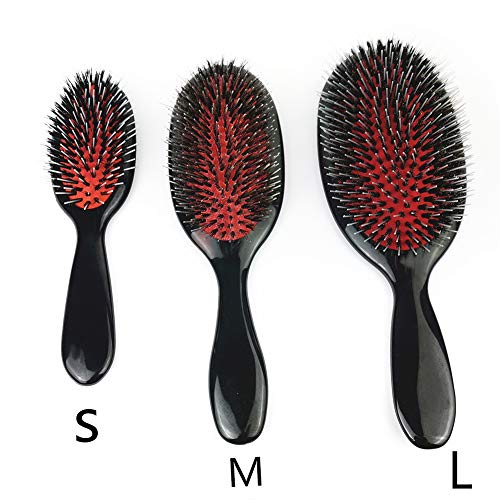 Wiginway Hair Wigs Combs - Nylon Pins Brush Human Hair Wigs Brushes Nylon Boar Bristle, Best Paddle Brush Ellipse Handle Salon Massaging Head Hair Care Brush(M) - Image 4