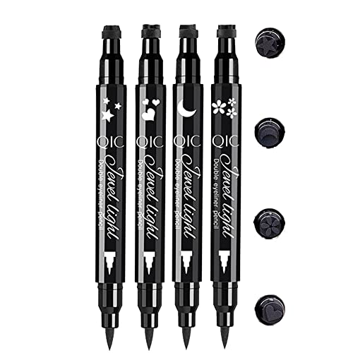 Winged Eyeliner Stamp 4 Pack Eyeliner Stamps Black Eye Liner Pencil Waterproof Smudge-Proof Eyeliner Stamp Liquid Long-Lasting Liquid Eye Liners for Women