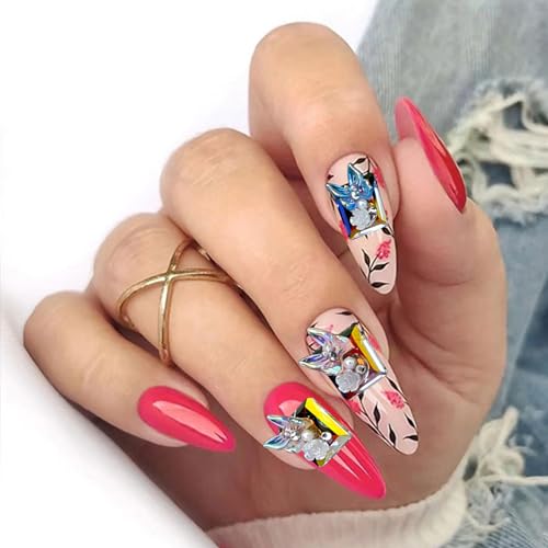 WOKOTO 14 Pcs 3D Butterfly Nail Charms with Rhinestones for Acrylic Nail Art - Image 5
