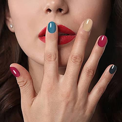 WOKOTO 16 Sheets Solid Gradient Full Nail Wraps for Women Finger Nail Polish Stickers Self Adhesive Nail Polish Strips Stick On Nail Polish Stickers for Nail Art Strips Full Nail Stickers for Nails - Image 4