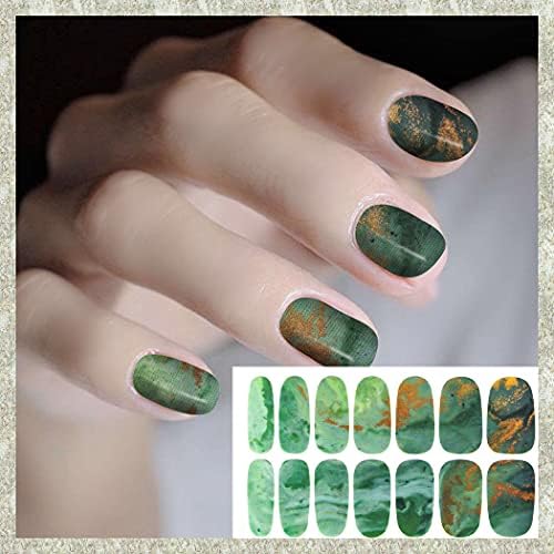 WOKOTO 20 Sheets Solid and Marble Design Gel Nail Polish Stickers Full Nail Wraps for Women Kit with Nail Classic Nail Gel Strips Nail Wraps Gel Polish Strips Nail Art Stickers for Women Girls - Image 8