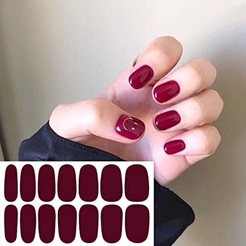 WOKOTO 20 Sheets Solid and Marble Design Gel Nail Polish Stickers Full Nail Wraps for Women Kit with Nail Classic Nail Gel Strips Nail Wraps Gel Polish Strips Nail Art Stickers for Women Girls - Image 4