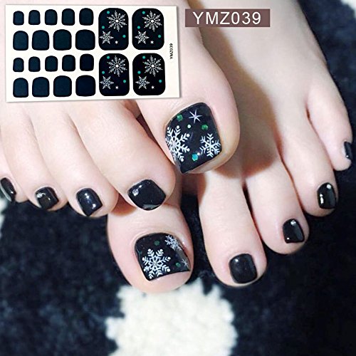 WOKOTO 6 Sheets Toenail Polish Strips Stickers For Women And 1Pc Nail Files Set Red Solid And Strip Color Flower Design Toe Nail Decals Stickers Kit - Image 4
