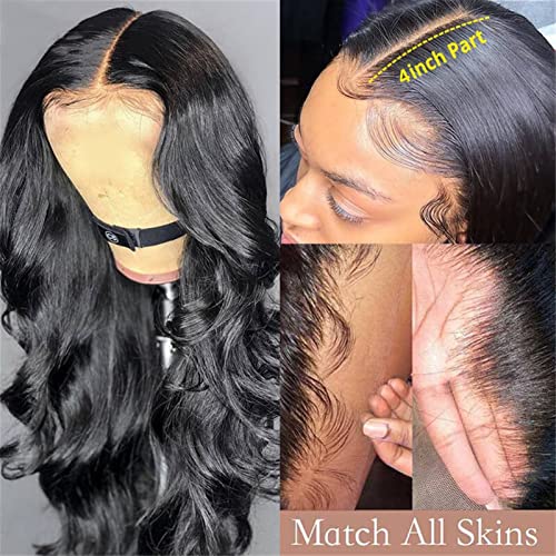 Women Wigs 8-28 Inch Transparent Lace Wigs Brazilian Body Wave Lace Front Wig 13x4 Glueless Lace Front Human Hair Wigs Pre Plucked with Baby Hair Human Hair Wigs - Image 4