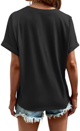 Women's Tshirts V Neck Short Sleeve Summer Tops Casual Basic Tee Shirts - Image 3