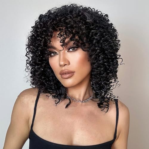 Women's Wig African Small Curly Long Curly Chemical Fiber High Temperature Wire Wig Realistic Curly Natural for Daily Halloween Party Cosplay Easy To Wear