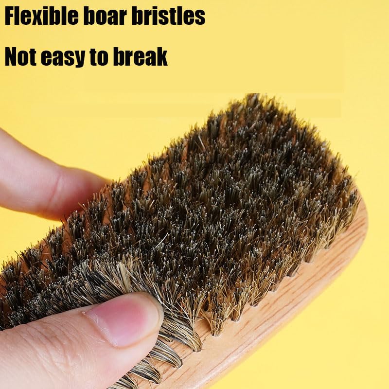 Wooden Boar Bristle Hair Brush and Comb Set, Paddle Boar Hairbrush for Smoothing Fine Thin Hair and Beard, Peach Wood Comb for Detangling, Boar Hair Beard Brush for Men, Make Hair and Beard Shiny Soft - Image 3
