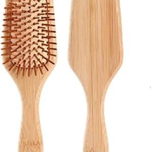 Wooden Bristle Paddle Hair Brush Large Flat Natural Wood Handle Hairbrush For Men Women With Thick Curly Wavy Long Hair 1Pcs
