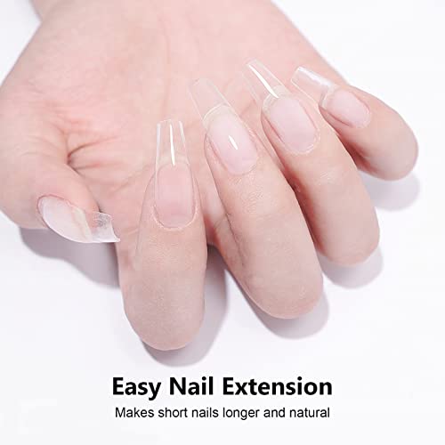 X&D 56g Natural Clear Poly Gel Nail Extension Kit with Quick Dry Tools - Image 4