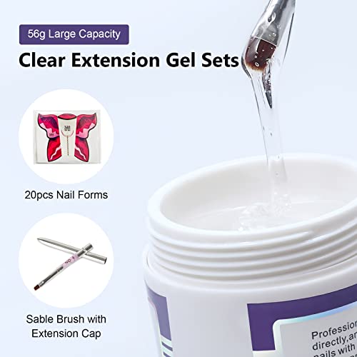X&D 56g Natural Clear Poly Gel Nail Extension Kit with Quick Dry Tools - Image 2