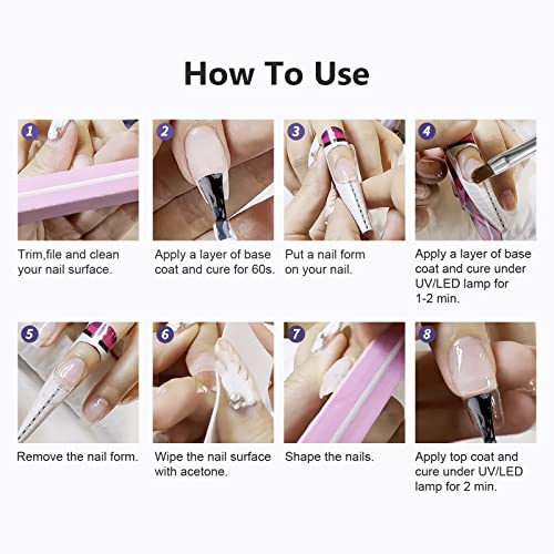 X&D 56g Natural Clear Poly Gel Nail Extension Kit with Quick Dry Tools - Image 7