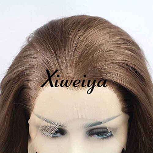 xiweiya Dark Brown Lace Front Wig Long Body Wave Chestnut Mixed color Side Part Glueless Natural Hairline 13x3 Lace Front Wigs Heat Resistant Hair for Women 24inch - Image 5