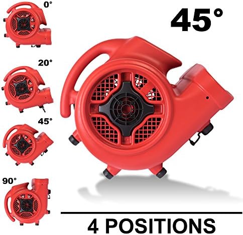 XPOWER P-430 Pro 1/3 HP 2000 CFM Centrifugal Air Mover, Carpet Dryer, Floor Fan, Blower, for Water Damage Restoration, Janitorial, Plumbing, Home Use - Image 9